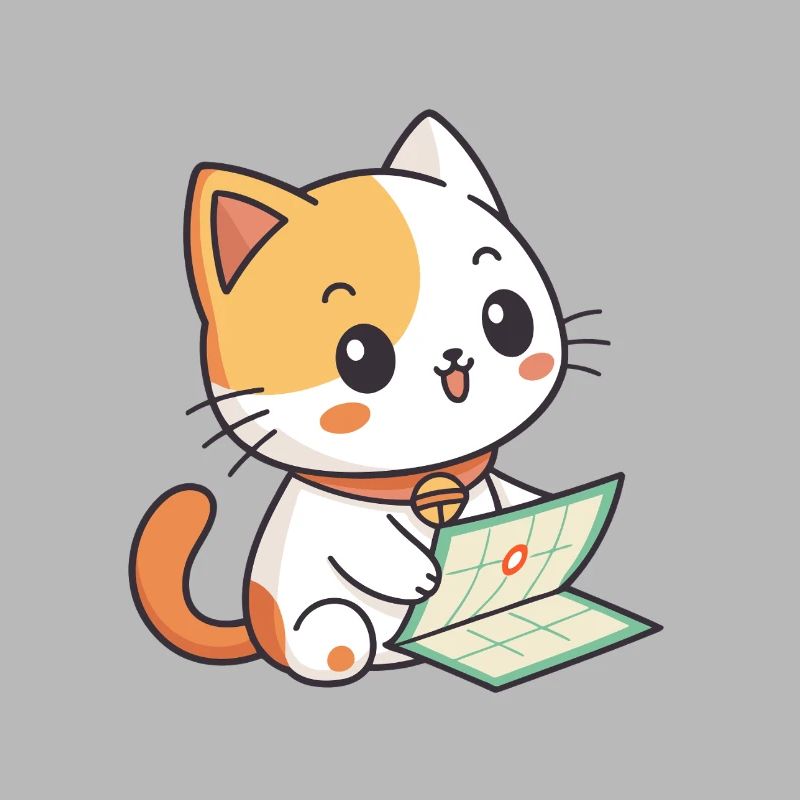 Kawaii-Katze mit Kalender
