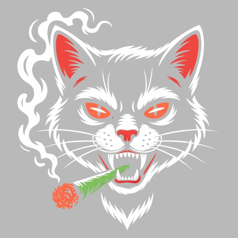 Angry cat with joint