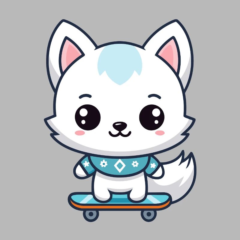 Little Fox Skateboard Blue