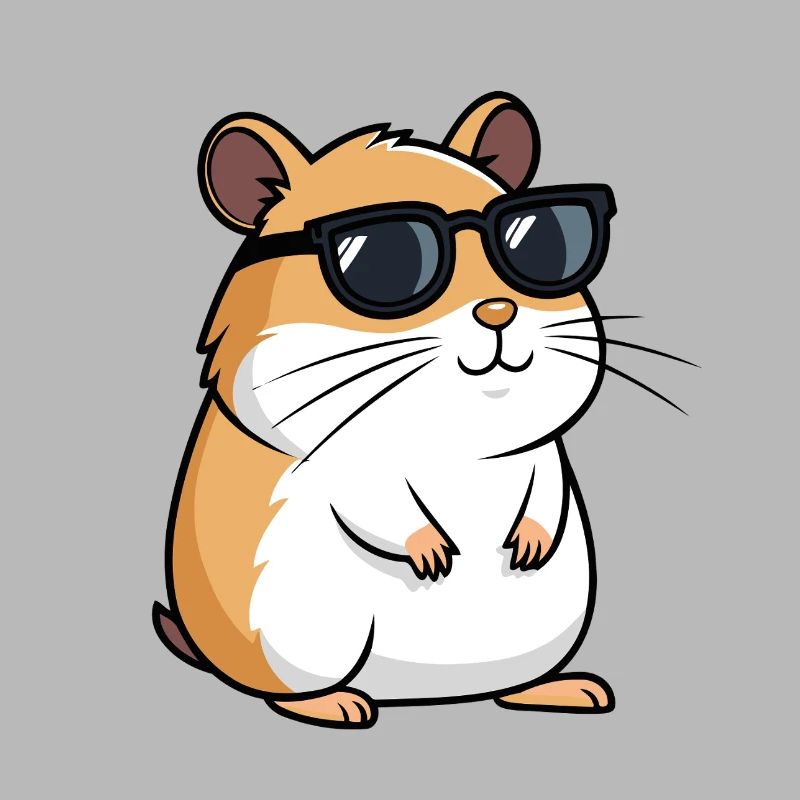 Coole Hamster Dunkle Brille