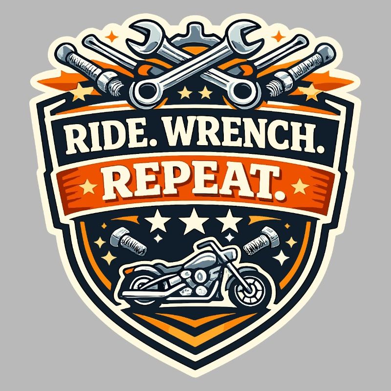 Ride Wrench Repeat Motorrad Patch