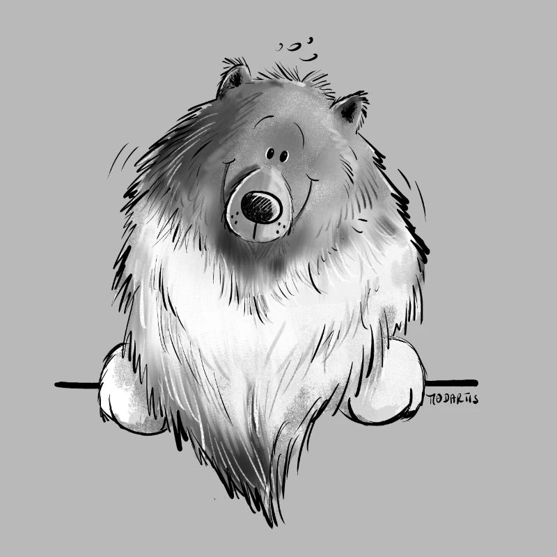 Cadeau drôle de chien de bande dessinée Wolfsspitz I