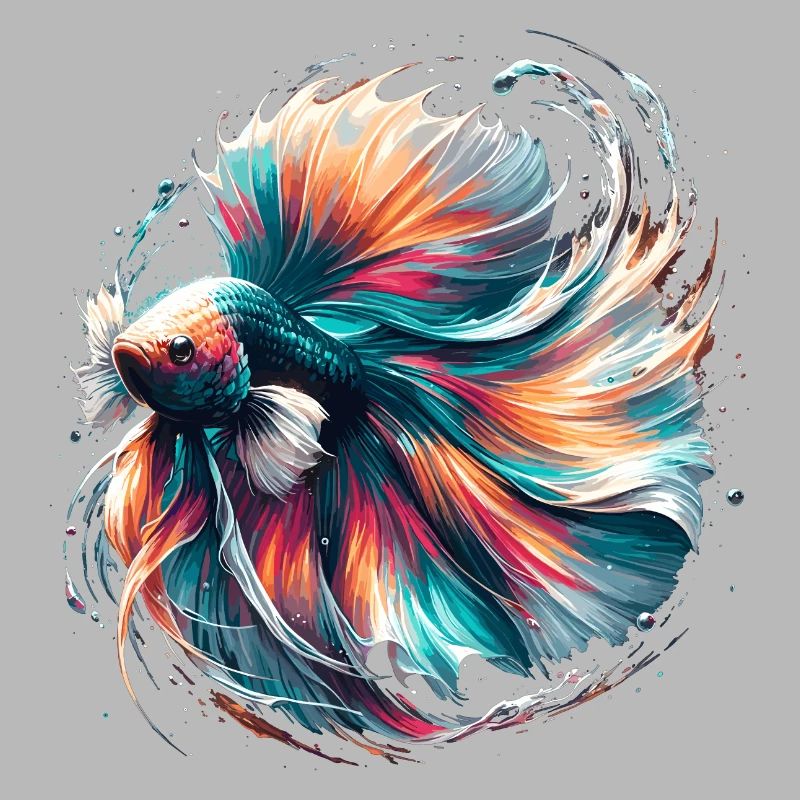 Bright Betta Splendens, Colorful