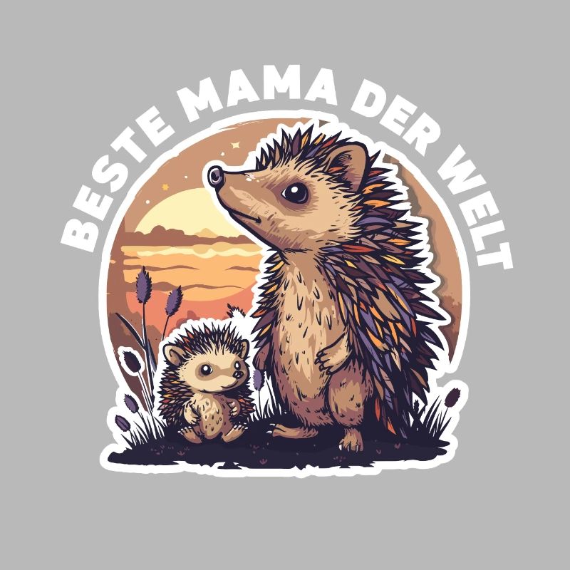 Mama Mutter Beste Mama der Welt Igel Spruch