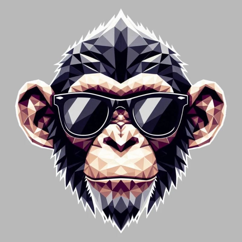 Affe Brille Polygon
