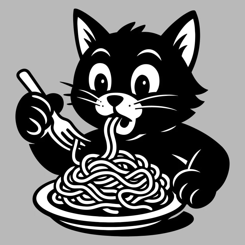 Le chat mange des spaghettis Mème