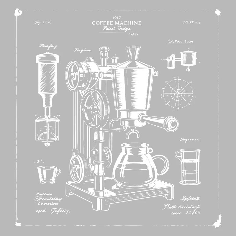 Retro-Espressomaschine-Blaupause