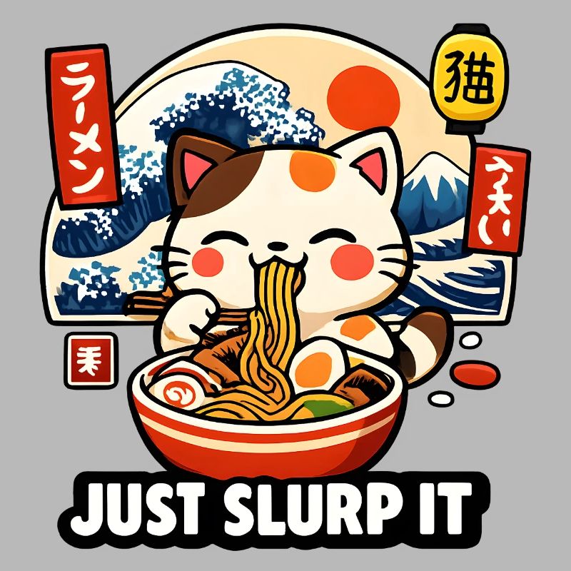 Chat ramen de Kawaii : Aspire-le simplement