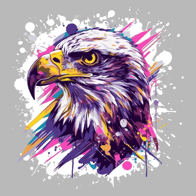 Color Explosion Eagle Head Art