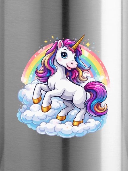 Regenbogen-Einhorn über Wolken