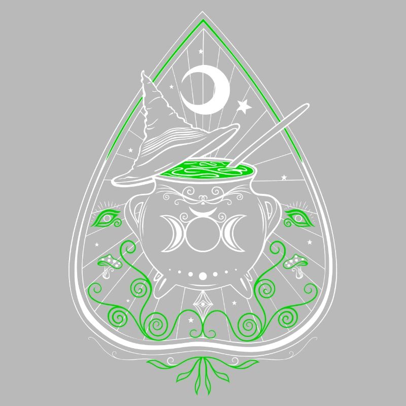 Sorcière Verte Planchette Chaudron Chapeau de Sorcière