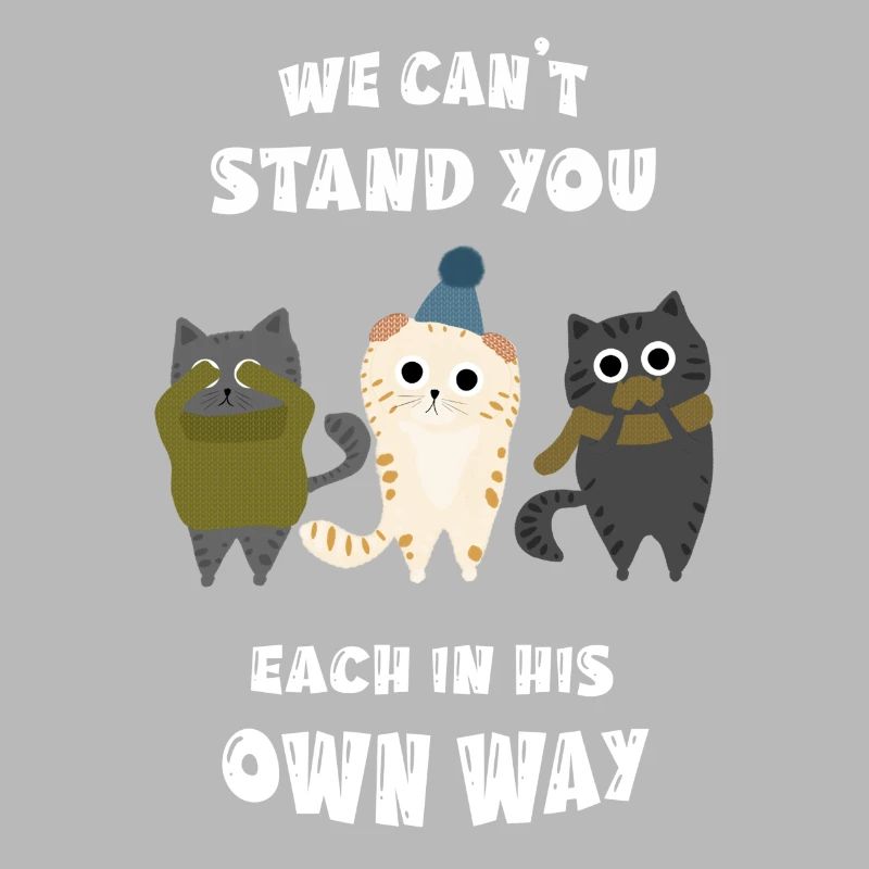 Three ignorant cats