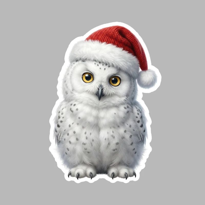 Weise Schnee Eule in Weihnachtsstimmung