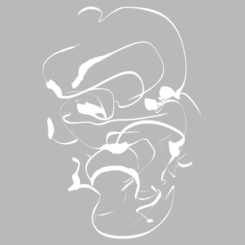Samurai ink face / Abstract minimal mask
