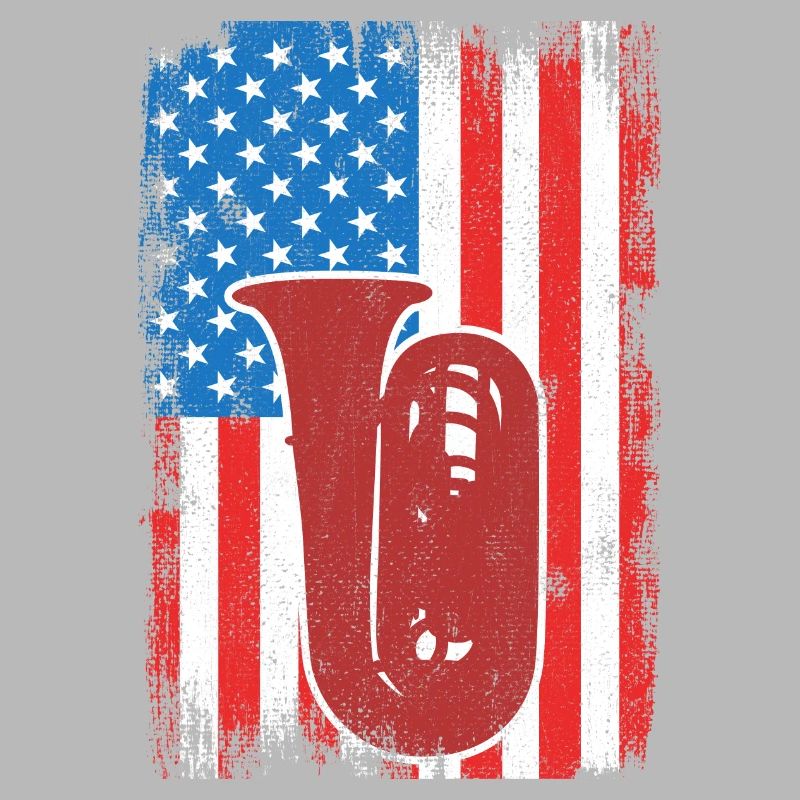 Tuba player U.S. Flag