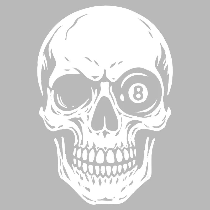 Eight Ball, Skull, Billiard Player Gift