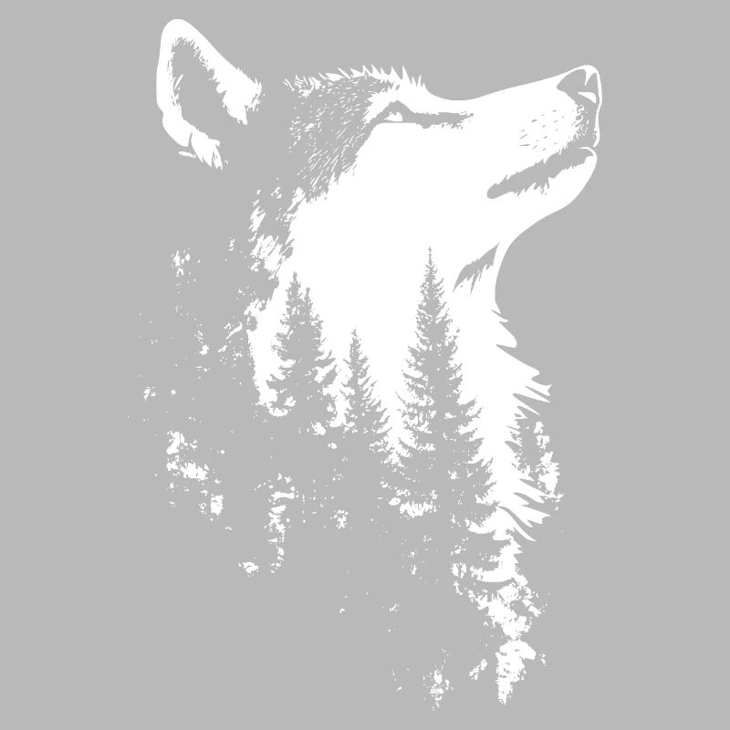 Nordic Wolf Forest Silhouette