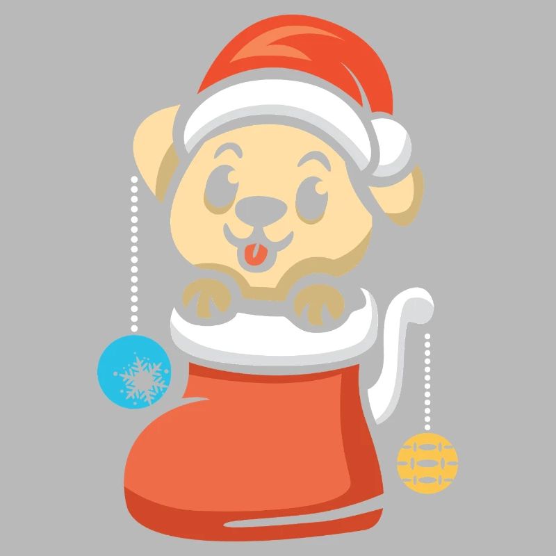 Chiot de Noël avec bijoux dans le coffre
