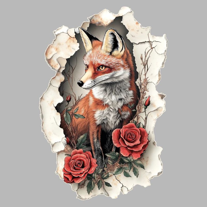 Fuchs mit Blumen