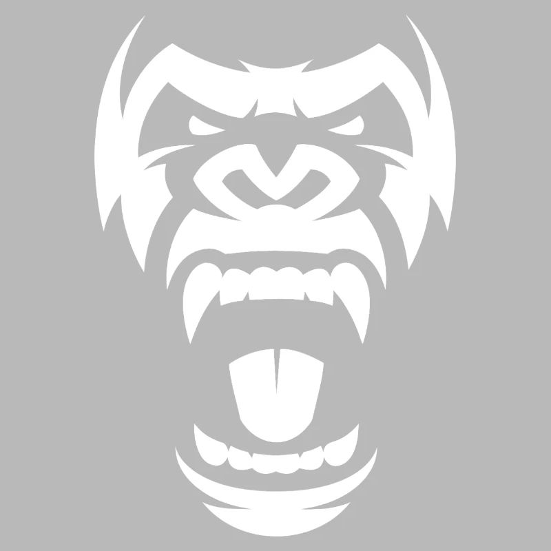Aggressive Gorilla Silhouette