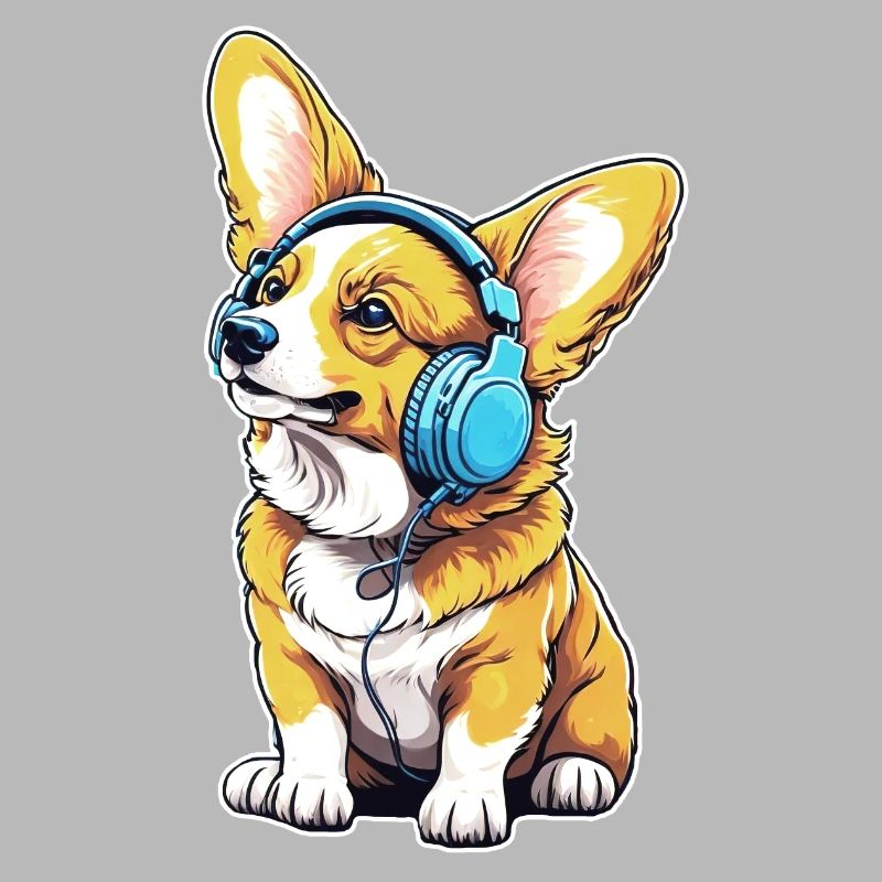 Corgi avec casque