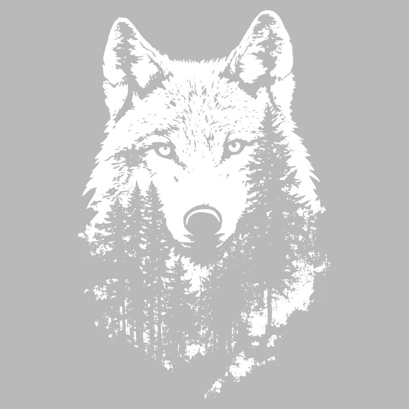Wolf Gesicht Wald Silhouette