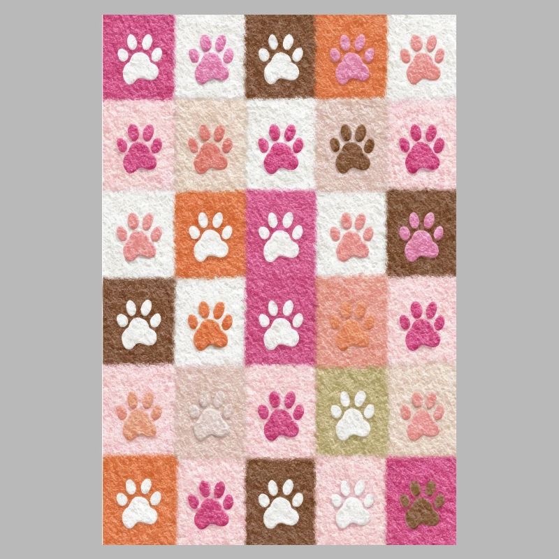 Pfotenabdruck-Patchwork-Plüschfelder