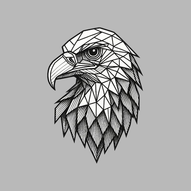 Geometric Eagle Head – Line Art