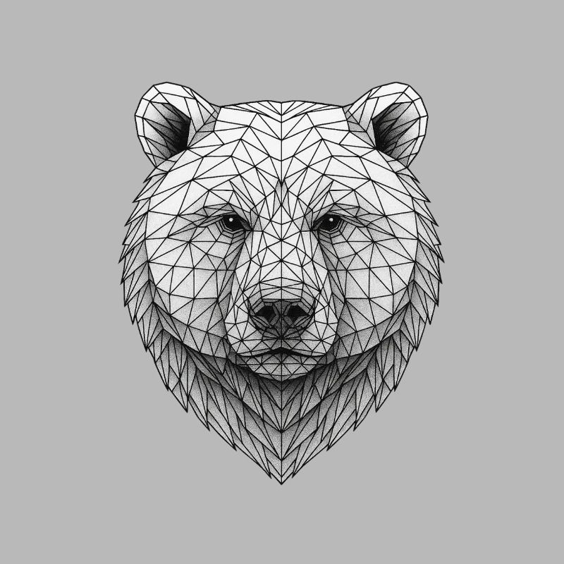 Geometric Bear Head