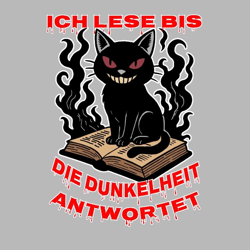 Dunkle Katze über dem Buch