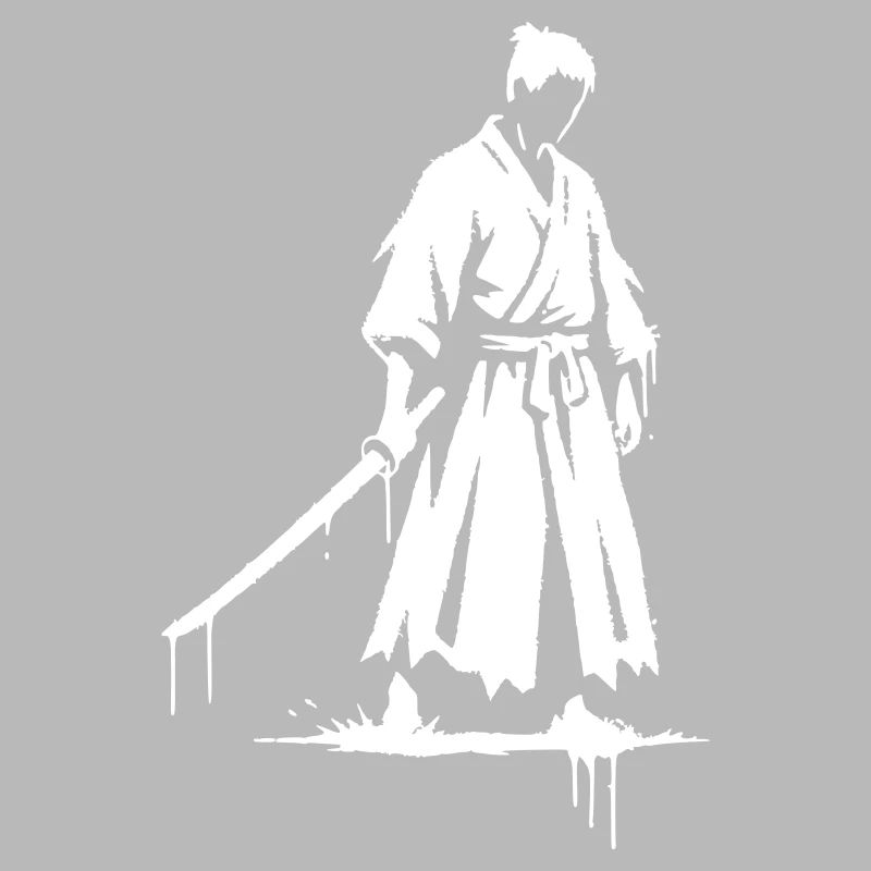 Sad ronin samurai warrior graffiti