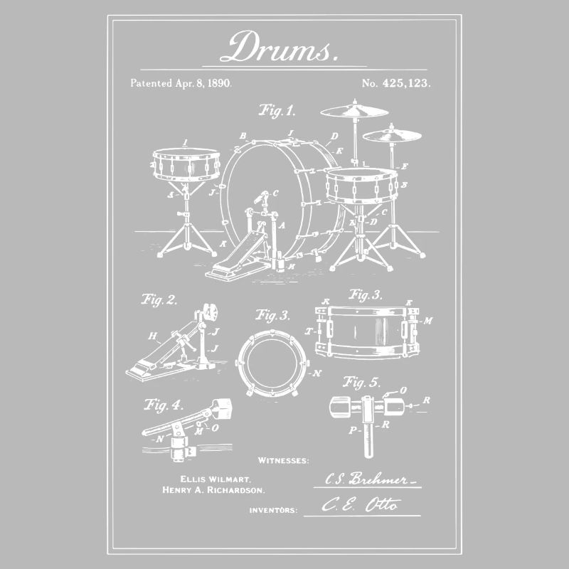Vintage Drum Set Blueprint