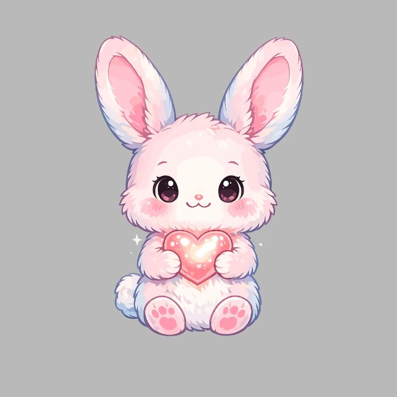 Delicate Rabbit with Heart Light