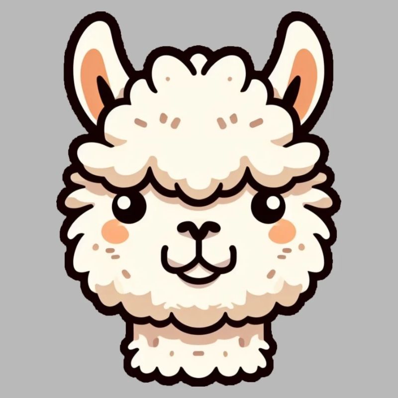 Alpaca Llama Head Comic Cartoon