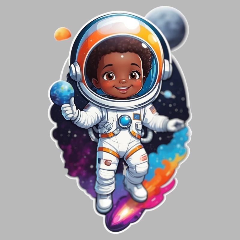 Conception de dessin animé d’enfant astronaute mignon