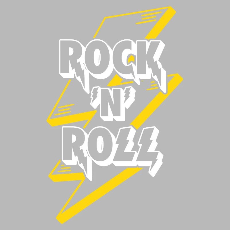 Rock'n'Roll Text Logo mit Blitz