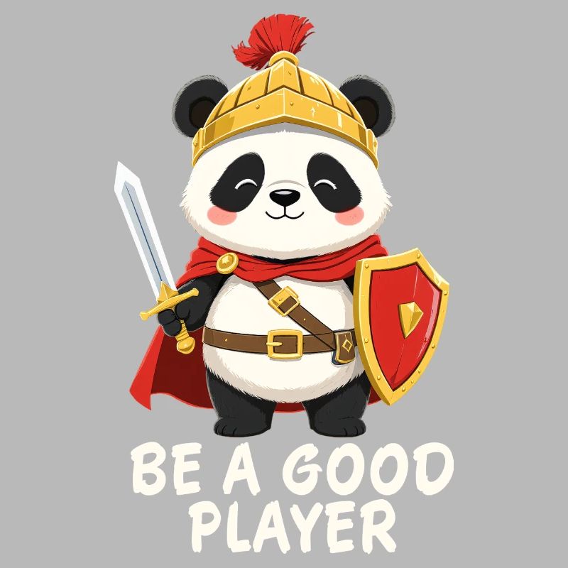 Panda Ritter mit Schwert – Be A Good Player