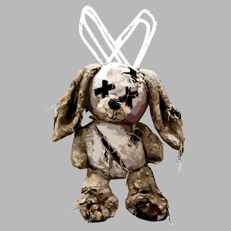 Düsterer Stoffhase Kuscheltier 