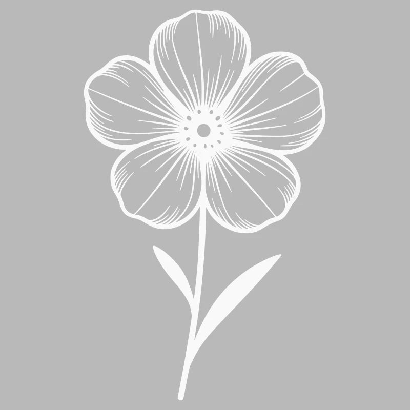 Fleur blanche graphique - variable de couleur