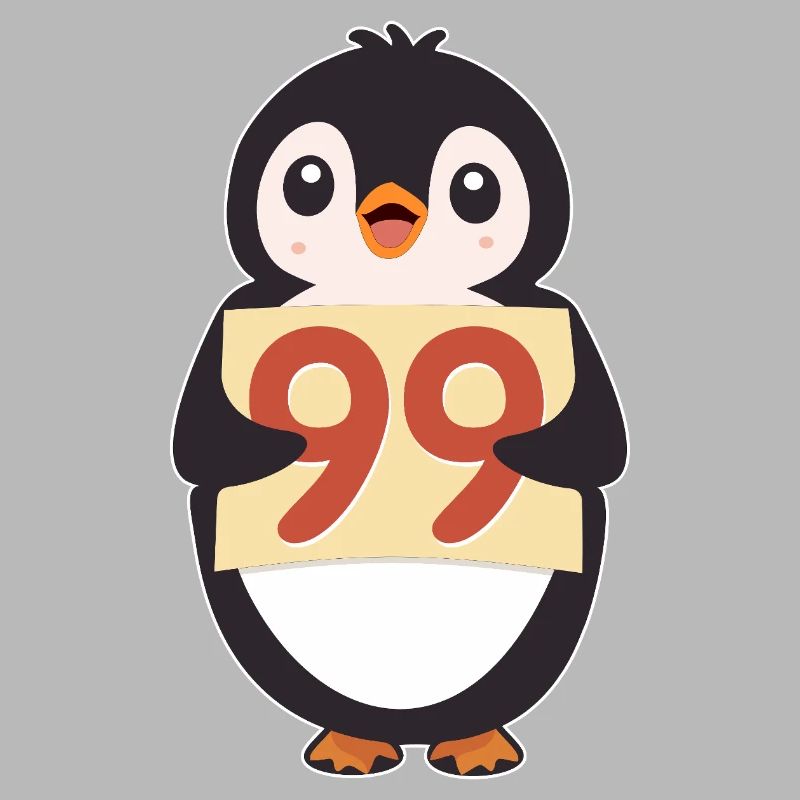 Penguin 99 Countdown-Schild
