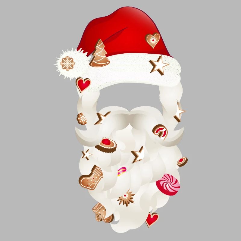 Barbe du Père Noël parsemée de biscuits de Noël
