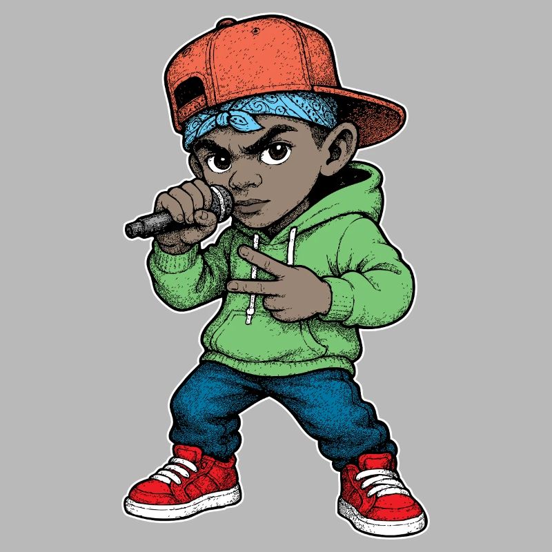 Junger Rapper-Junge mit Mikrofon