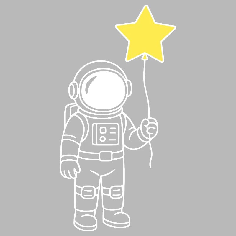 Astronaut mit Stern-Ballon – Space Artwork