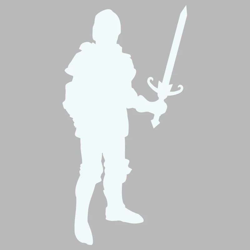 Silhouette de héros chevalier avec épée longue
