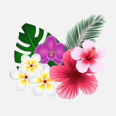 Flores tropicales y flores' Pegatina | Spreadshirt