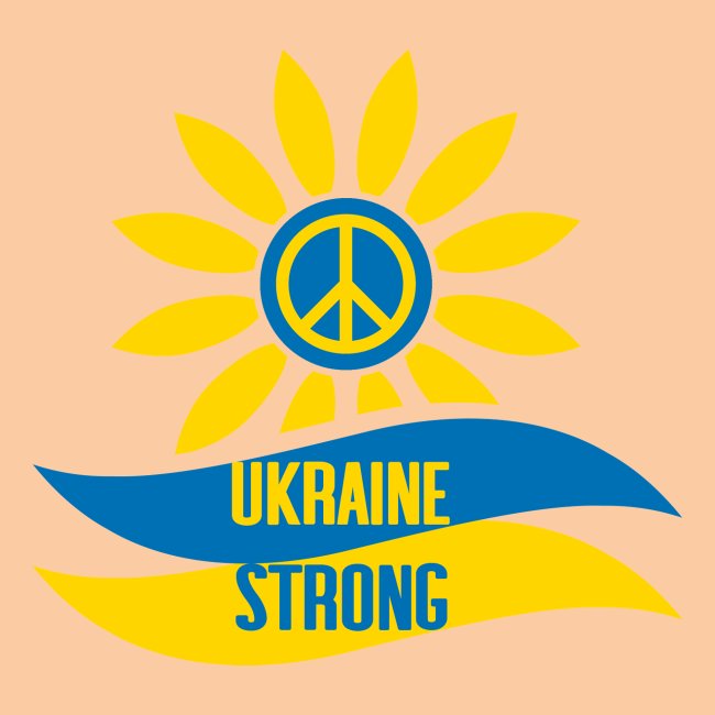 Peace sign in the flower and strength for Ukraine