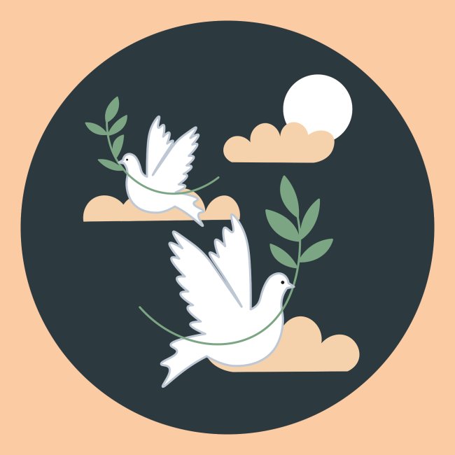 Peace Doves with Olive Branch