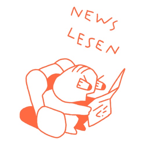 MOMENTS - 2 - news lesen - orange - Sticker