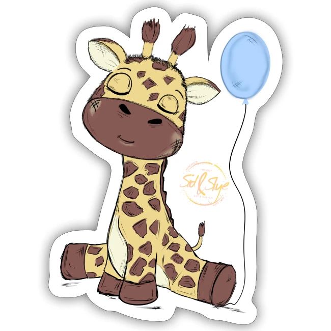 Süße Giraffe mit Luftballon