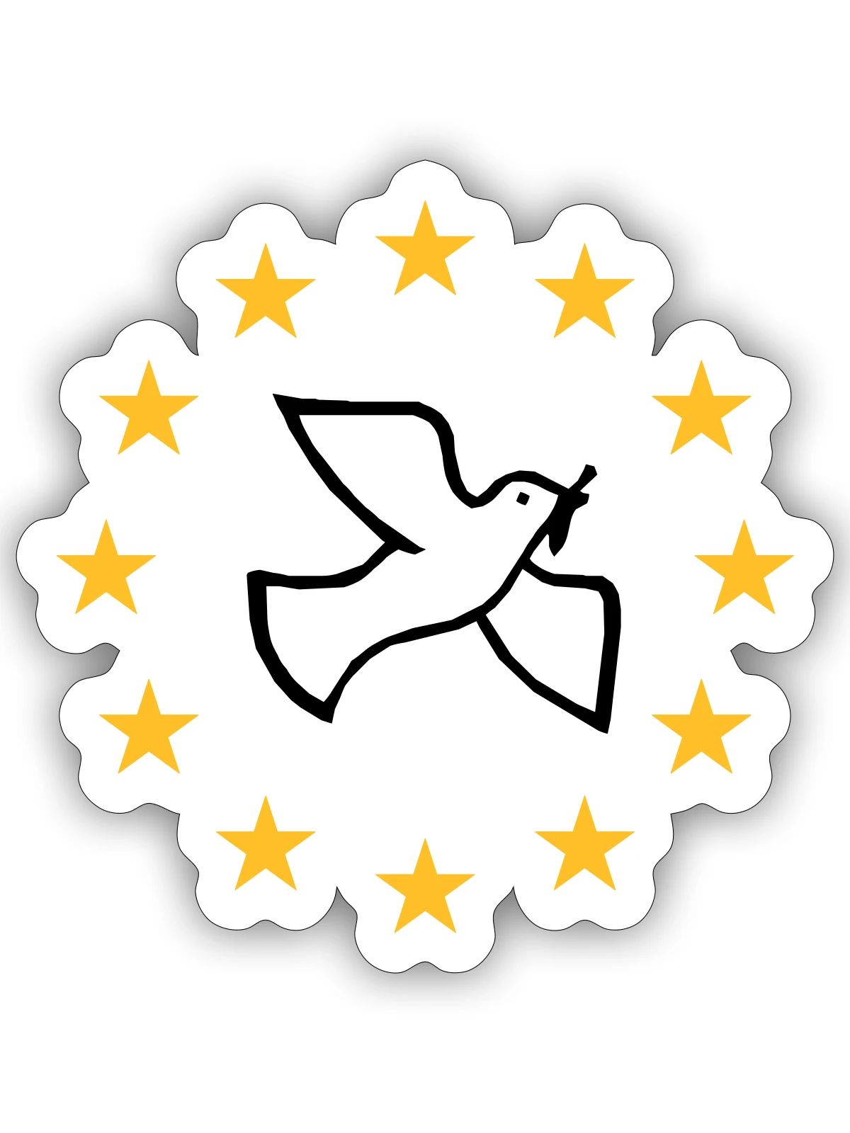 Europäische Friedenstaube - Sticker Größe S (10 x 10 cm) - Mattweiß - Vorne